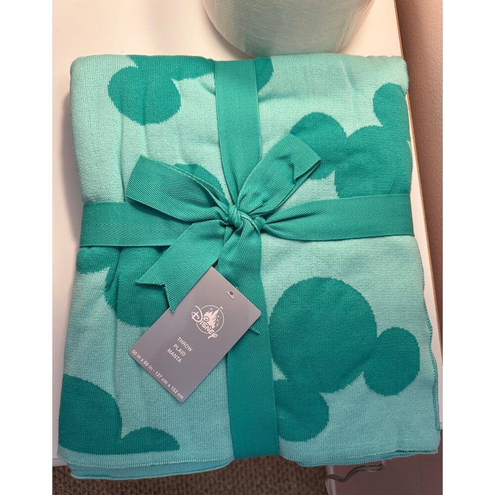 Disney Parks Teal Throw Blanket 50x60